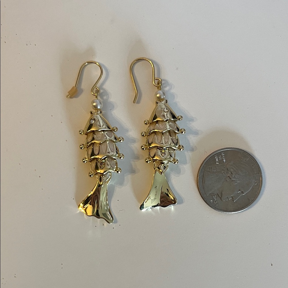 Gold Fish Hook Earrings